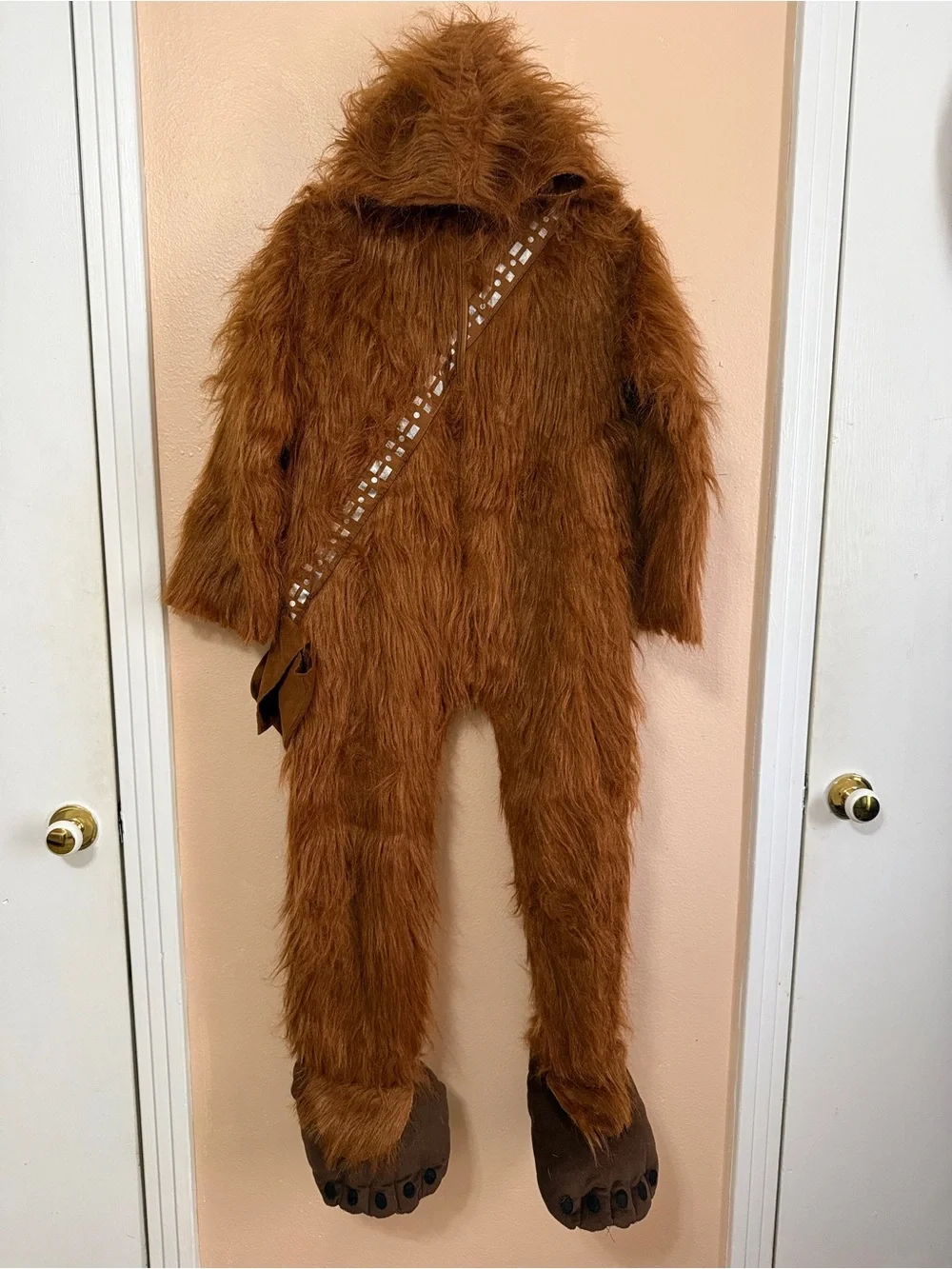 Star Wars Brown Chewbacca Furry One-Piece Hooded Costume - Child XL